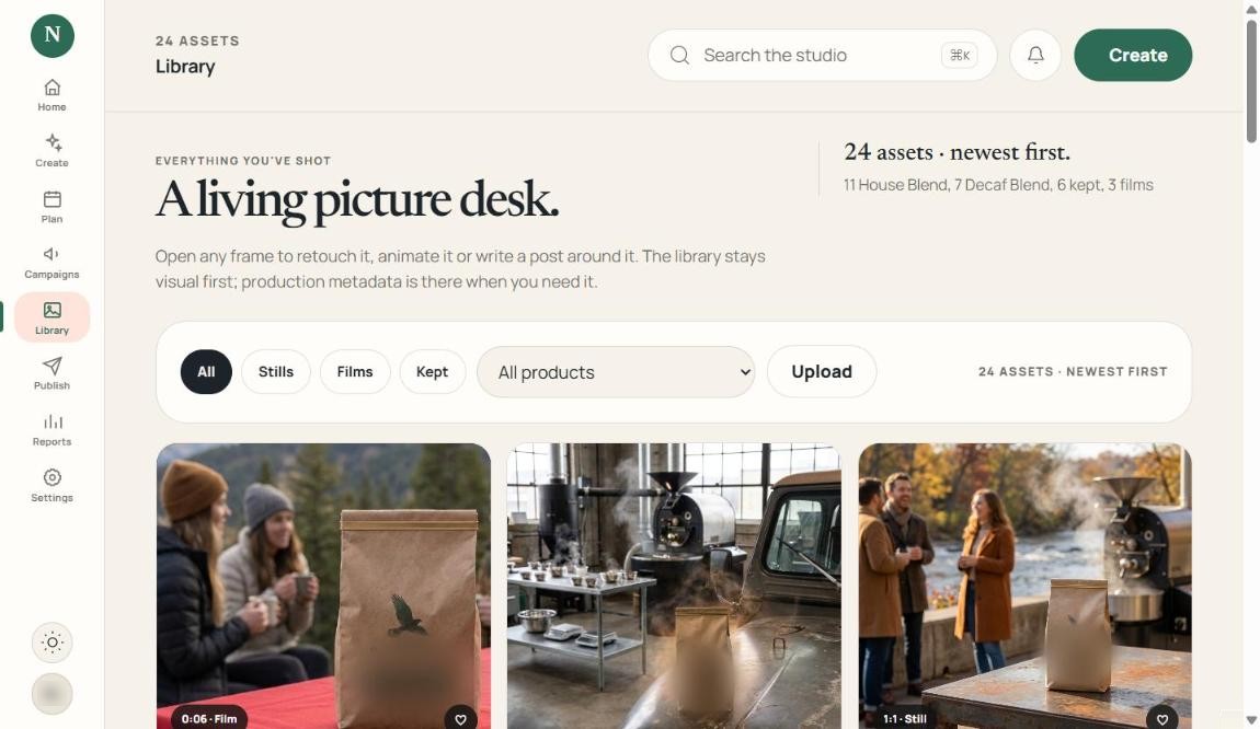 BrightRoot Studio library: campaign photographs and films of the brand’s own products